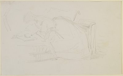 A girl reclining on a couch, reading, 1858-60 by James Abbott McNeill Whistler